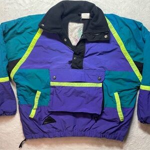 Vintage Arctic Equipment Anorak Ski Jacket Size Xl Colorblock Retro 90s Pockets
